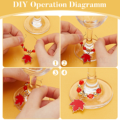 Осенняя тема бокал бокал для вина подвески AJEW-BC00013