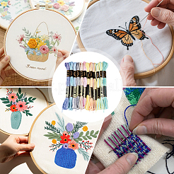 6層ポリエステル刺繍フロス  クロスステッチの糸  セグメント染めグラデーションカラー/クリスマス/秋カラーシリーズ  カラフル  0.5~1mm  約8.75ヤード（8m）/バンドル  12束/セット&nbsp;OCOR-WH20074-15B