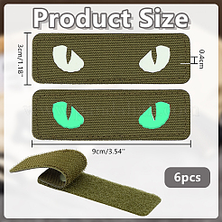 6 шт. светящиеся ленты-липучки из ткани Оксфорд&nbsp;AJEW-PH0007-39B