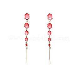 Pendientes colgantes de aleación y rhinestone&nbsp;WGD14E0-02