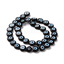 Handmade bösen Blick lampwork flache runde Perle Stränge&nbsp;LAMP-L058-10mm-26