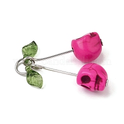 6 шт. подвески в виде черепа в форме вишни из синтетической бирюзы двух цветов&nbsp;PALLOY-JF04110