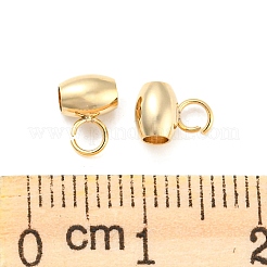 201 ステンレス鋼チューブベイル  ループベイル  バレル保釈ビーズ  18KGP本金メッキ  7x5x4mm  穴：2.5mmと2mm&nbsp;STAS-H180-08G