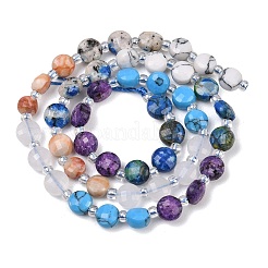 Rangs de perles en jade blanc naturel teint&nbsp;G-Z135-B03