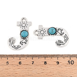 Подвески из синтетической бирюзы и сплавов PALLOY-H146-01AS-J