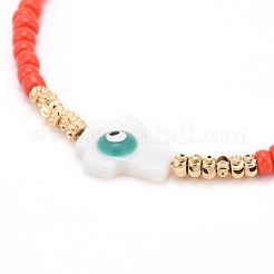 Cruz con pulseras de cuentas de mal de ojo&nbsp;BJEW-JB06289-03