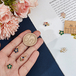 15шт 5 цвета латунные прозрачные кубические подвески из циркония&nbsp;ZIRC-DR0001-06