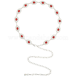 1 шт сплав с имитацией смолы бирюзового цвета овальные звенья цепи ремни AJEW-CY0001-79A