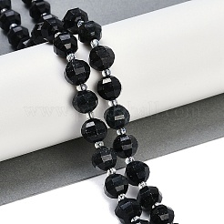 Hilos de cuentas de jade negro natural&nbsp;G-G182-B25-04