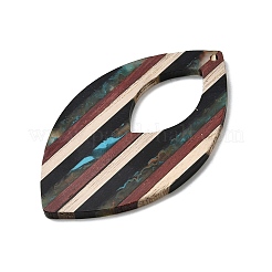 Большие подвески из орехового дерева со смолой WOOD-G025-02B