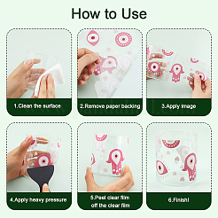 8 шт. 8 стиля УФ-наклейка с изображением цветка и бабочки для стеклянного стакана DIY-CN0003-01B