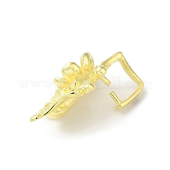 ラックメッキ スターリングシルバー アイスピック ピンチベイル 925個  桜の花  s925スタンプあり  18KGP本金メッキ  23.5x14.5x12mm  ピン：1mm&nbsp;STER-NH0001-17G