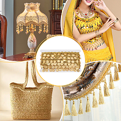 Металлизированная кружевная отделка из полиэстера&nbsp;AJEW-WH0479-36G-1