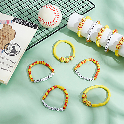 Эластичные браслеты хейши из полимерной глины&nbsp;BJEW-GO0002-28A-03