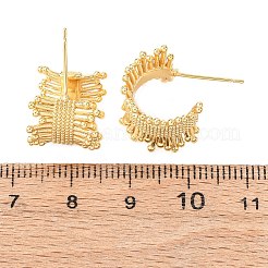 C-образные латунные серьги-гвоздики EJEW-D346-02G