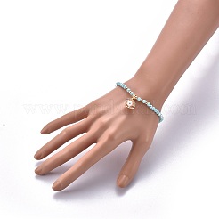 Bracciali di perline di vetro sfaccettato tratto&nbsp;BJEW-JB05487-04