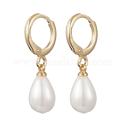 Серьги-гвоздики с жемчужной застежкой из ракушек&nbsp;EJEW-JE06905