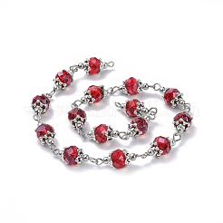 Ручной цепи стекло бисером AJEW-JB00498-07