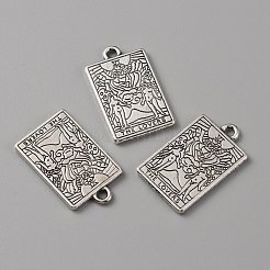 合金のチベット風チャーム  タロット模様の長方形  恋人たちvi  23x14x1.5mm  穴：1.8mm&nbsp;PALLOY-WH0111-138D
