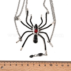 Подвеска в виде паука на Хэллоуин из сплава со стразами&nbsp;LS-NJEW-P336-01P