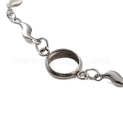 Impostazioni per bracciale a maglie in acciaio inossidabile 201 anti-appannamento adatte per cabochon&nbsp;MAK-K023-01C-P