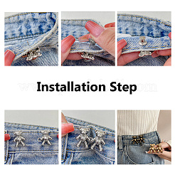 8 шт. 4 стиля 4-конечная звезда и медведь из сплава регулируемые джинсовые пуговицы AJEW-DR0001-33