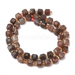 Naturelles perles de pierre de lune noir brins&nbsp;GG-CBAC972-A07-01