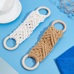 2 Stück 2 Farben handgemachter Makramee-Handtuchhalter aus Baumwolle zum Aufhängen&nbsp;HJEW-GO0001-14