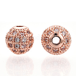 Стойки обшивки латунь кубического циркония бусы ZIRC-S001-8mm-A03