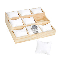 3-stufiger 9-Gitter-Armbandständer aus Holz&nbsp;BDIS-WH0019-001