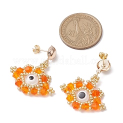 Boucles d'oreilles à tige en perles de rocaille en verre&nbsp;EJEW-MZ00270-04