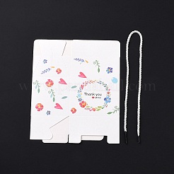 Прямоугольные бумажные подарочные коробки с ручкой-веревкой CON-B010-02A