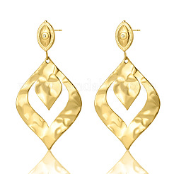 Boucles d'oreilles pendantes en acier inoxydable 304 avec strass&nbsp;WG70B51-01