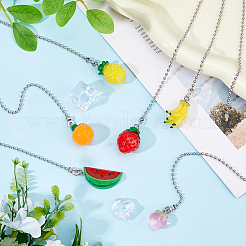 6 шт. 6 стиля фруктовая тематика смоляные подвески потолочный вентилятор тяговые цепи удлинители&nbsp;HJEW-DC00014