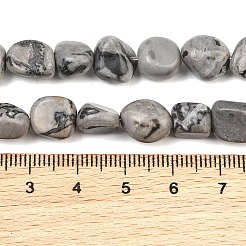 天然な地図の石のビードの繊維  ナゲット  タンブルストーン  9~11x8~10x6~10mm  穴：0.8mm  約18~19個/連  6.89~7.28''（17.5~18.5センチメートル）&nbsp;GG-CBA787B-A38