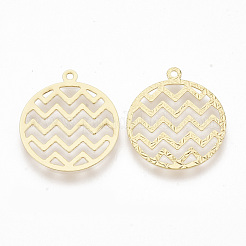 Латунные филигранные подвески&nbsp;X-KK-G378-10G