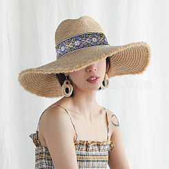 Вышивка полиэфирными лентами в этническом стиле OCOR-WH0070-04C