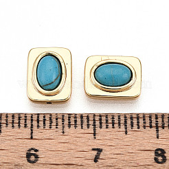 Латунные бусины из синтетической бирюзы KK-N258-14G