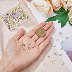 Кабошоны со стразами из сплава в 120 стилях&nbsp;MRMJ-HY0001-11