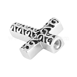 Colliers avec pendentif en forme de croix en acier inoxydable pour cendres&nbsp;PW-WG49B9E-01