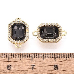 Verbindungsstück-Anhänger aus Messing mit Mikropavé und klarem Zirkonia und Glas&nbsp;X-KK-N287-28G