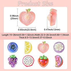40 Stück 8 Stile galvanisieren UV-Beschichtung opake Fruchtharz-Cabochons&nbsp;RESI-CJ0004-53