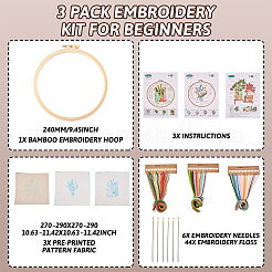 3 Set mit 3 DIY-Stickerei-Starter-Kits&nbsp;DIY-TA0006-67