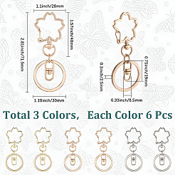 18 шт. 3-х цветные застежки для брелка из сплава KEYC-SC0001-73