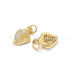 Breloques en laiton avec zircone cubique de micro pave&nbsp;KK-D502-26F-G