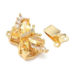Застежки-бабочки из латуни с микропаве из кубического циркония KK-H526-12G