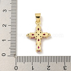 Porte micro ouvrent pendentifs zircone cubique en laiton de placage&nbsp;X-KK-C074-32G-01