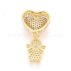 Латунные микропаве прозрачные подвески с фианитом ZIRC-L093-04G