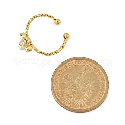 Кольца-манжеты из нержавеющей стали 304 с кристаллами и стразами для женщин&nbsp;RJEW-G338-03G