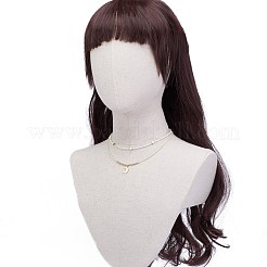 女性のために設定されたスター＆ムーンペンダントネックレス  クリアクリスタルガラスシードビーズネックレス  ゴールドカラー  シャンパンイエロー  17.72インチ（45cm）  15.63インチ（39.7cm）  2個/セット&nbsp;NJEW-JN03738-02